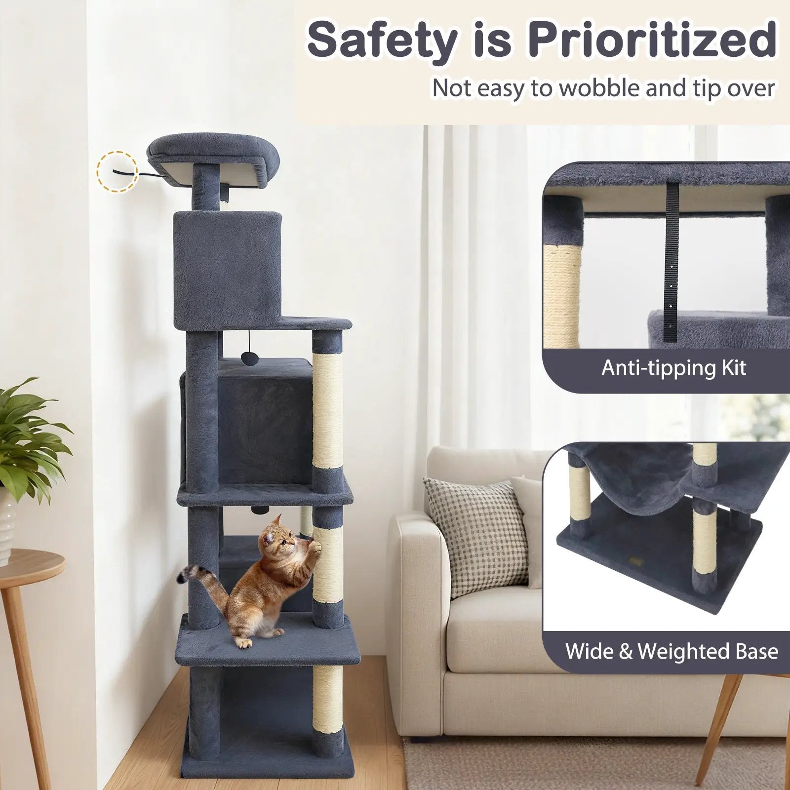 Large Cat Tree for Indoor Cats 70" Tall Cat Tower by DirectDeals