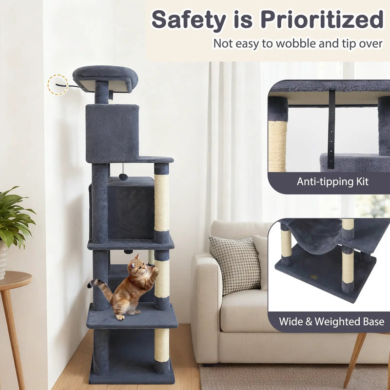 Large Cat Tree for Indoor Cats 70" Tall Cat Tower by DirectDeals