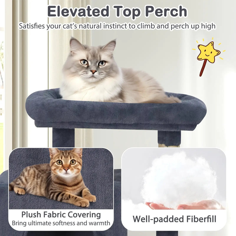 Large Cat Tree for Indoor Cats 70" Tall Cat Tower by DirectDeals