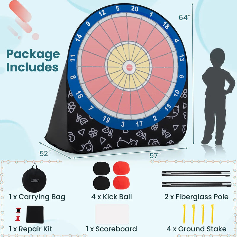 Large Dart Board for Kids with 4 Kick Balls by DirectDeals
