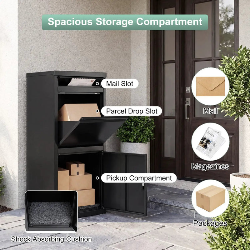 Large Galvanized Package Delivery Box for Outside with Anti-Theft Design by DirectDeals