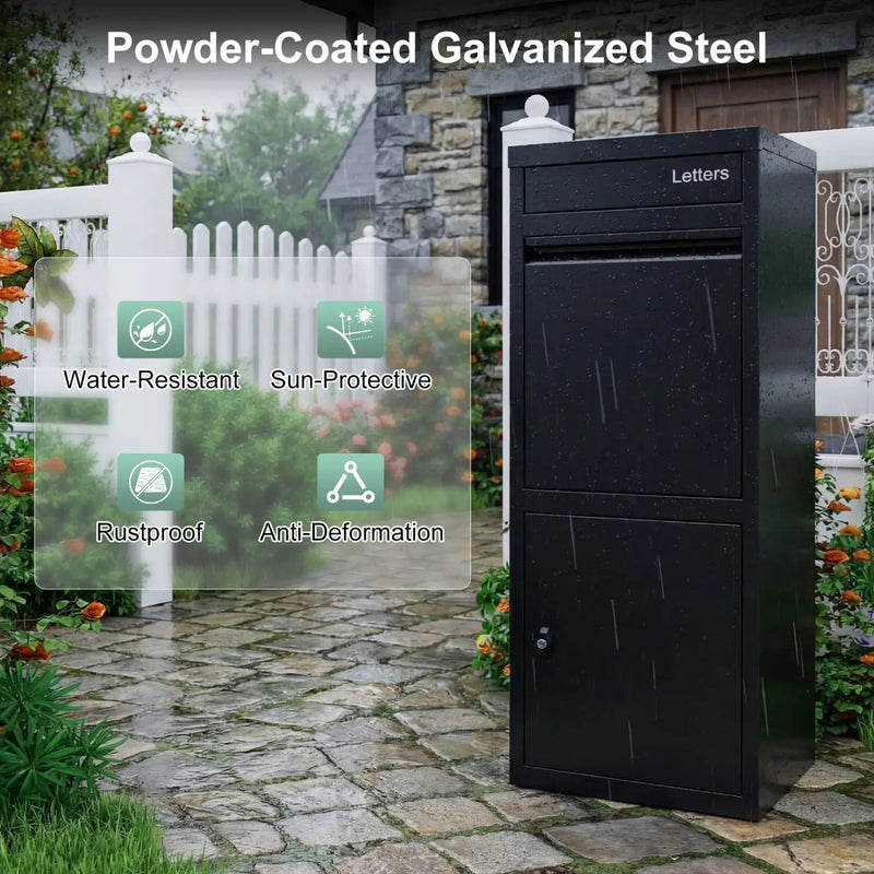 Large Galvanized Package Delivery Box for Outside with Anti-Theft Design by DirectDeals