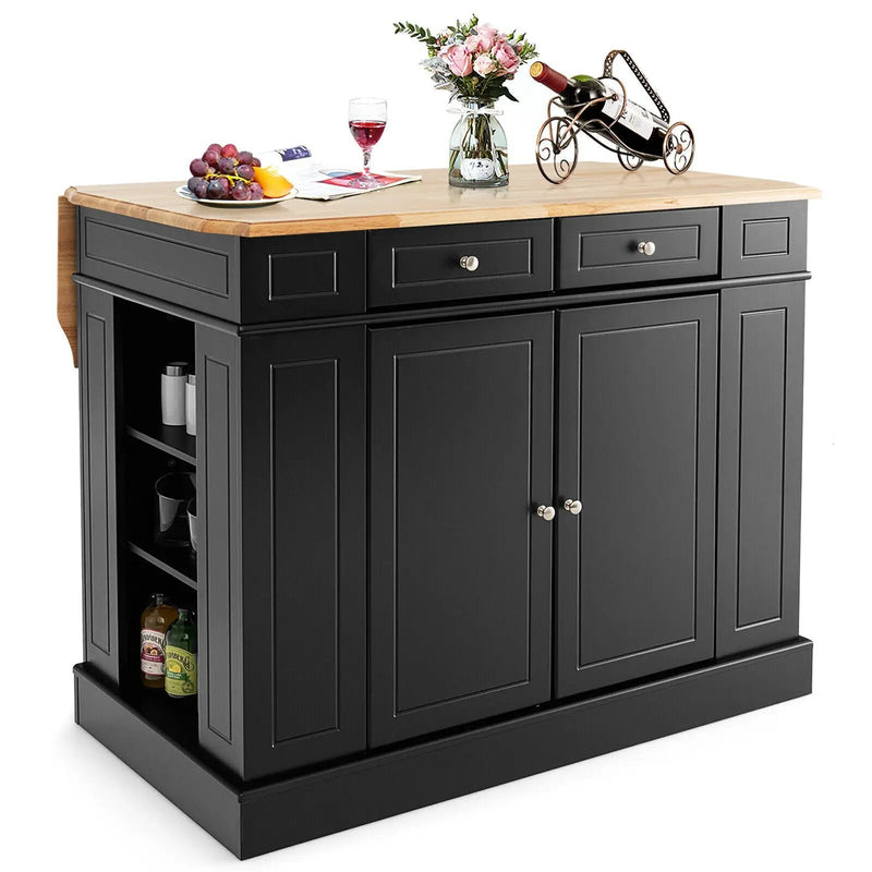 Kitchen Island with Storage and 3-Level Adjustable Shelves by DirectDeals