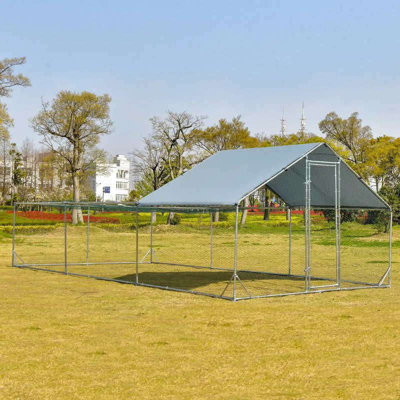 Large Metal Chicken Coop with Waterproof and Sun-proof Cover by DirectDeals