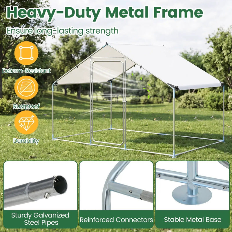 Large Metal Chicken Coop 9.8 x 6.7 Ft with Waterproof Cover by DirectDeals