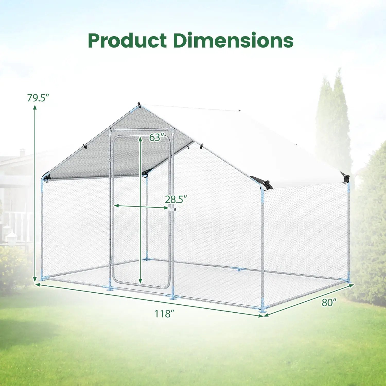 Large Metal Chicken Coop 9.8 x 6.7 Ft with Waterproof Cover by DirectDeals