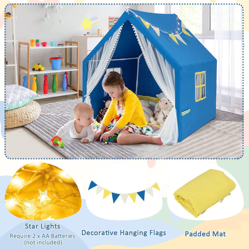48 x 42 x 50 Inch Large Play Tent with Washable Cotton Mat Holiday Birthday Gift for Kids by DirectDeals