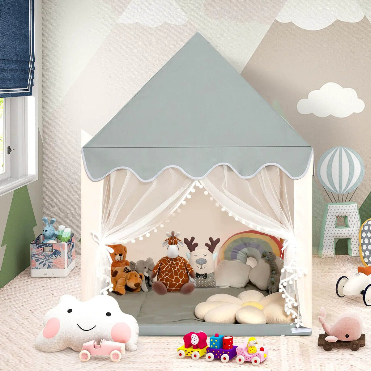 Kids Large Play Castle Fairy Tent with Mat by DirectDeals