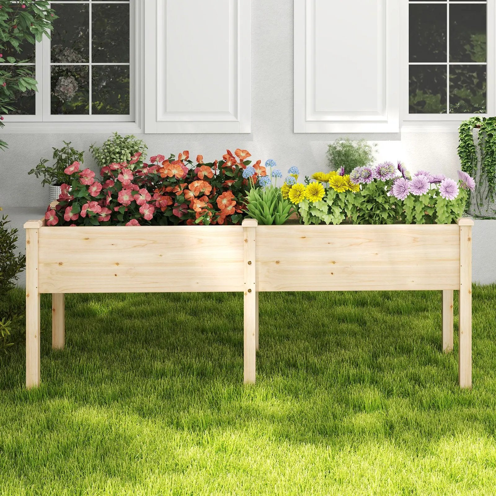 Large Raised Garden Bed with Drainage Holes and 6 Supporting Legs by DirectDeals