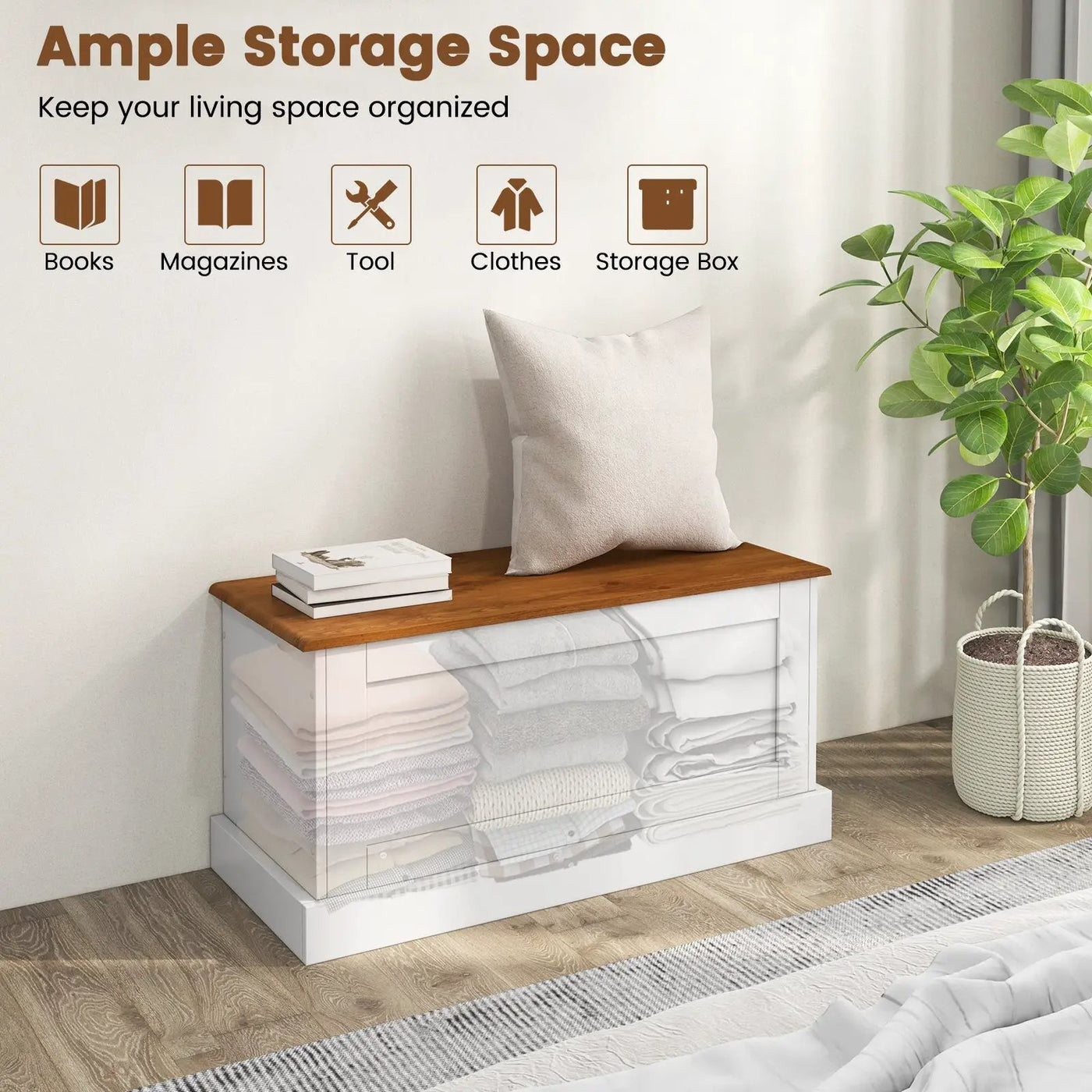 Large Storage Chest with Safety Metal Hinge by DirectDeals