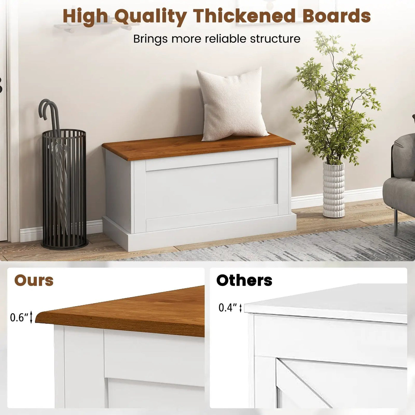 Large Storage Chest with Safety Metal Hinge by DirectDeals
