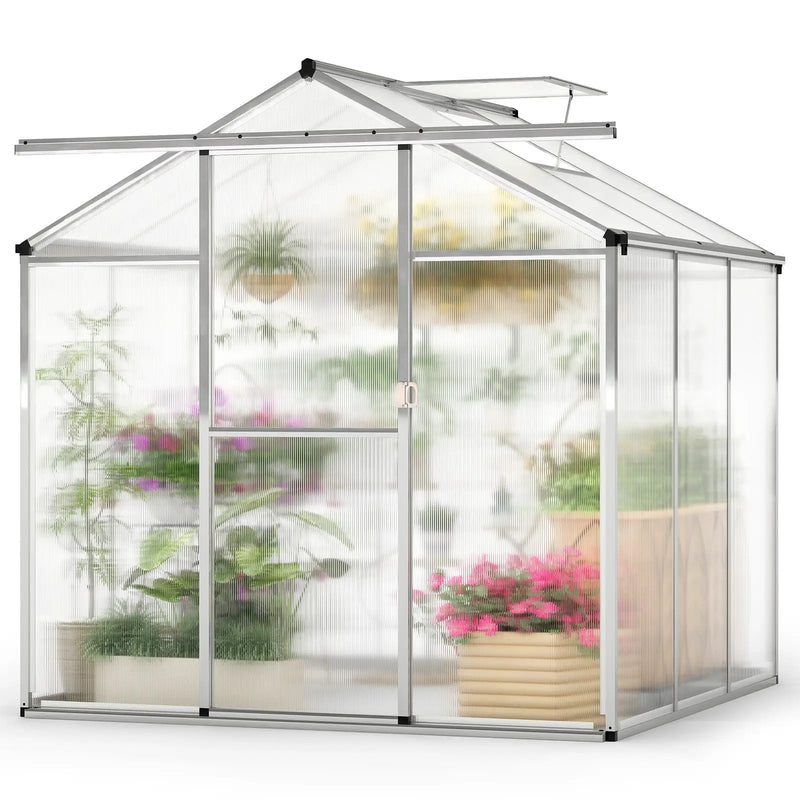 Large Walk-in Green House with Rain Gutters and Polycarbonate Panels by DirectDeals