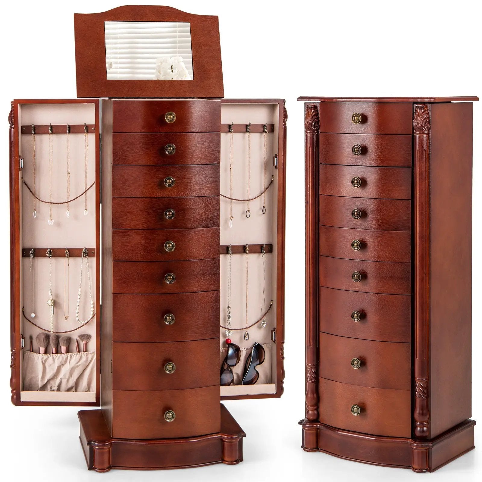 Large Wooden Jewelry Storage Box Organizer by DirectDeals