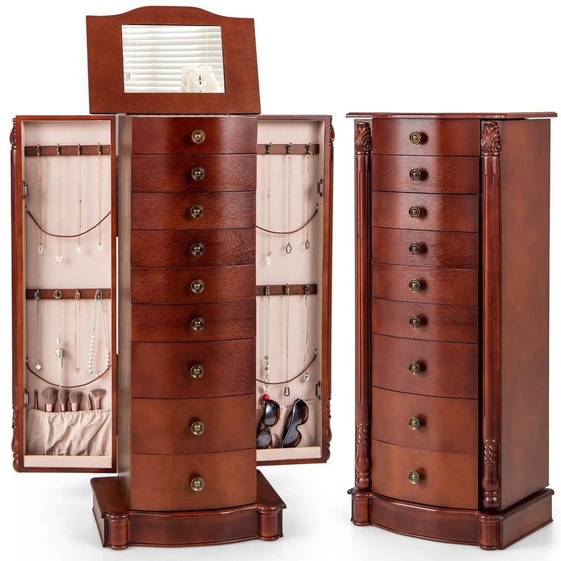 Large Wooden Jewelry Storage Box Organizer by DirectDeals
