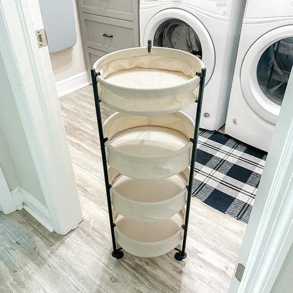 Foldable 4 Tiered Rolling Laundry Cart by Decor Steals