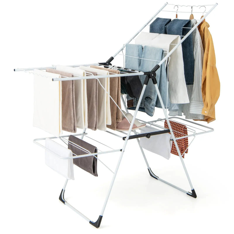 2-level Laundry Drying Rack with Height Adjustable Wings by DirectDeals