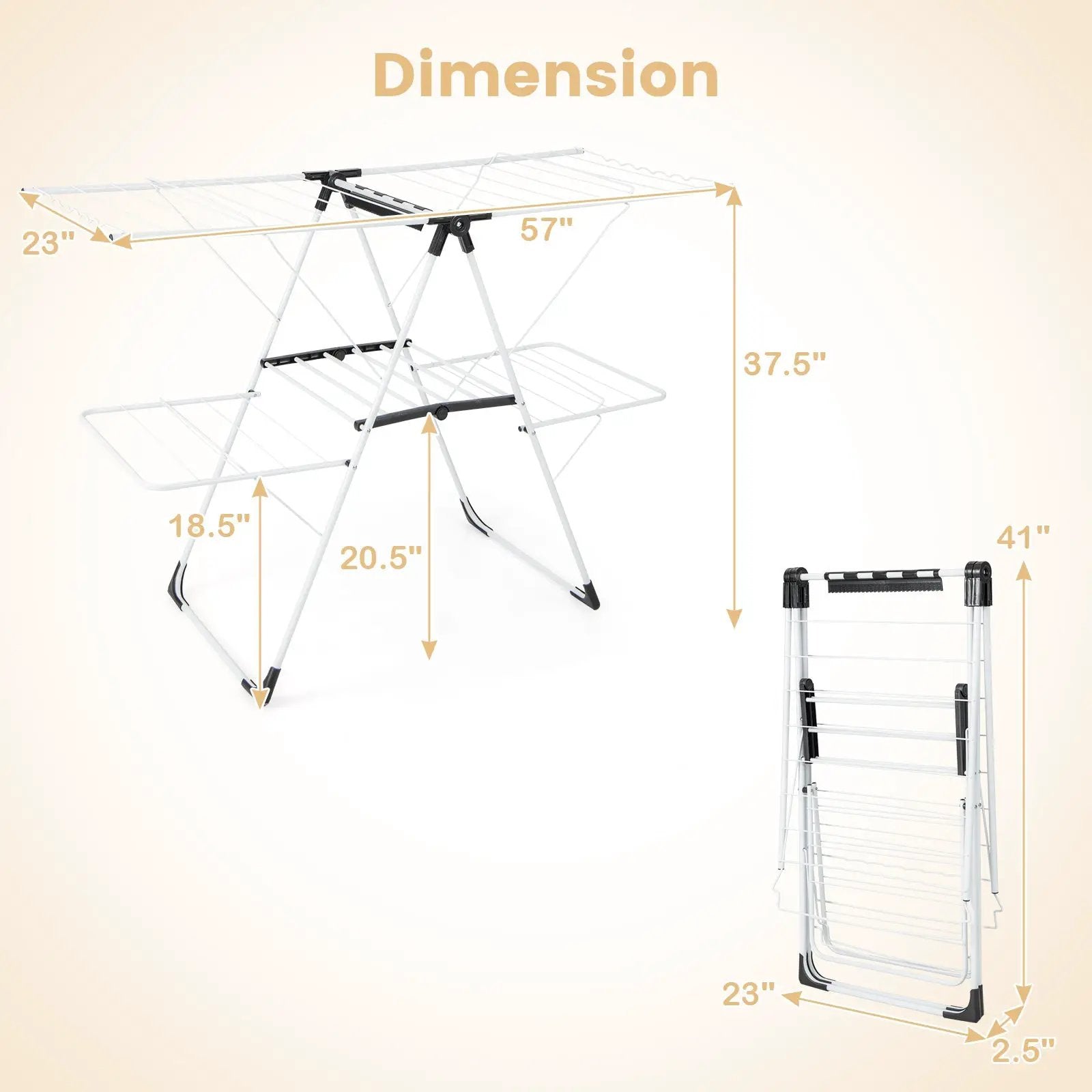 2-level Laundry Drying Rack with Height Adjustable Wings by DirectDeals
