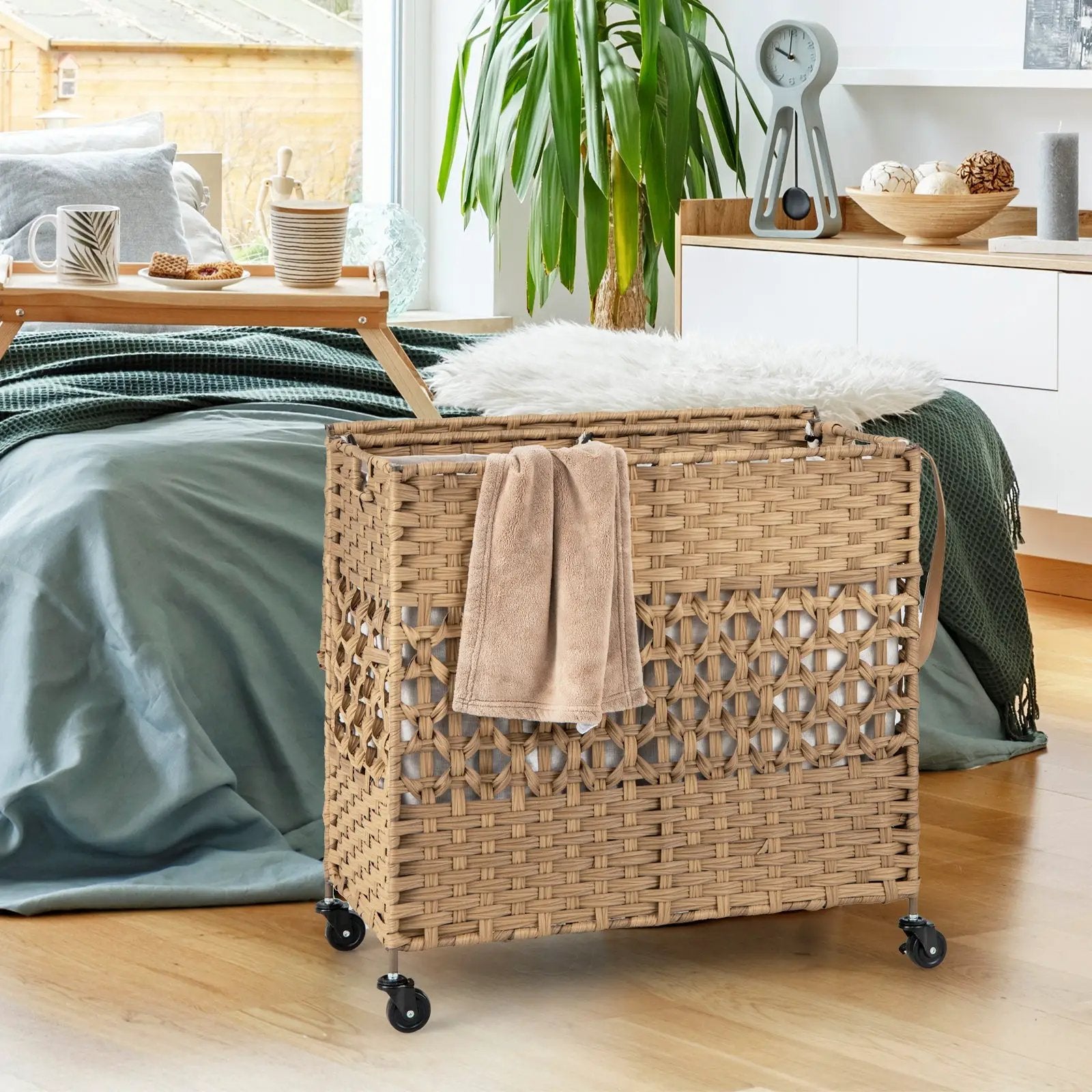 2-Section Laundry Hamper with Removable Bags, 110L by DirectDeals