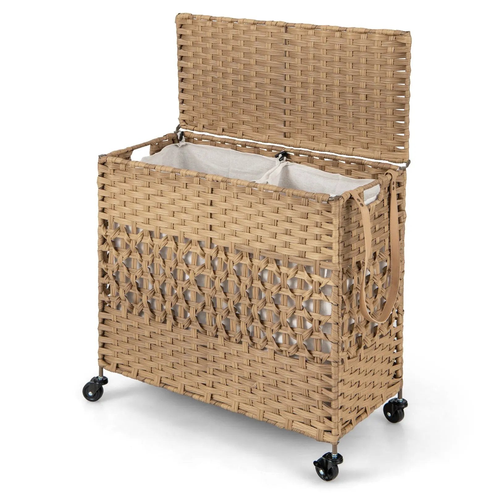 2-Section Laundry Hamper with Removable Bags, 110L by DirectDeals