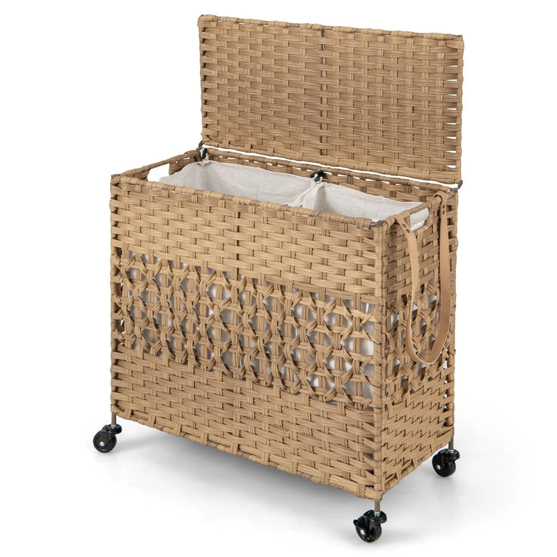 2-Section Laundry Hamper with Removable Bags, 110L by DirectDeals