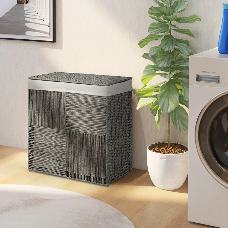 29 Gallons Laundry Hamper with Convenient Handles and Removable Liner Bag-Gray by DirectDeals