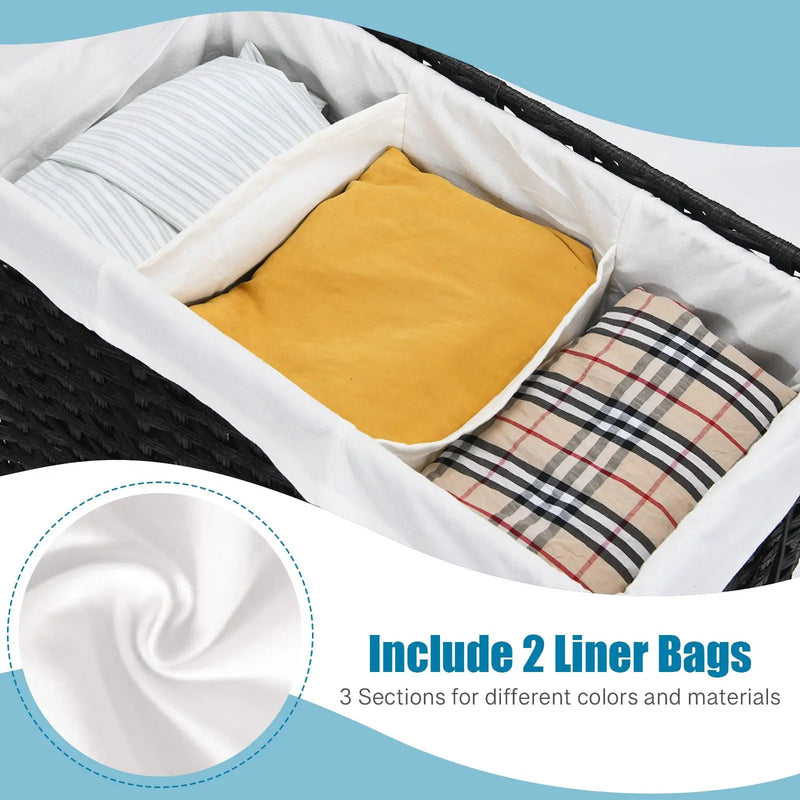 Laundry Hamper with Wheels and Lid by DirectDeals