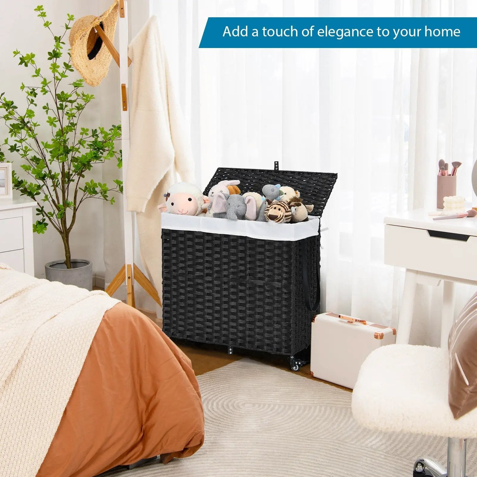 Laundry Hamper with Wheels and Lid by DirectDeals