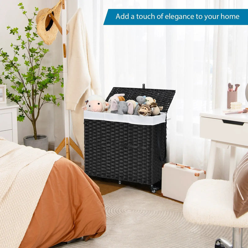 Laundry Hamper with Wheels and Lid by DirectDeals