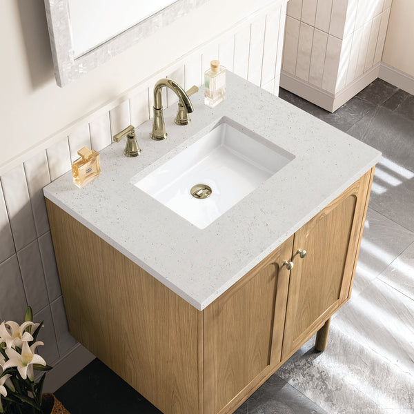 James Martin Laurent 30" Dual Mount Single Bathroom Vanity, Light Natural Oak