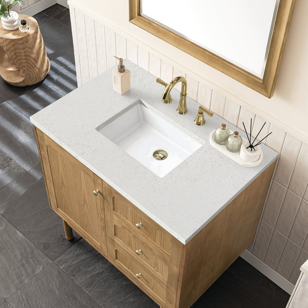 James Martin Laurent 36" Dual Mount Single Bathroom Vanity, Light Natural Oak