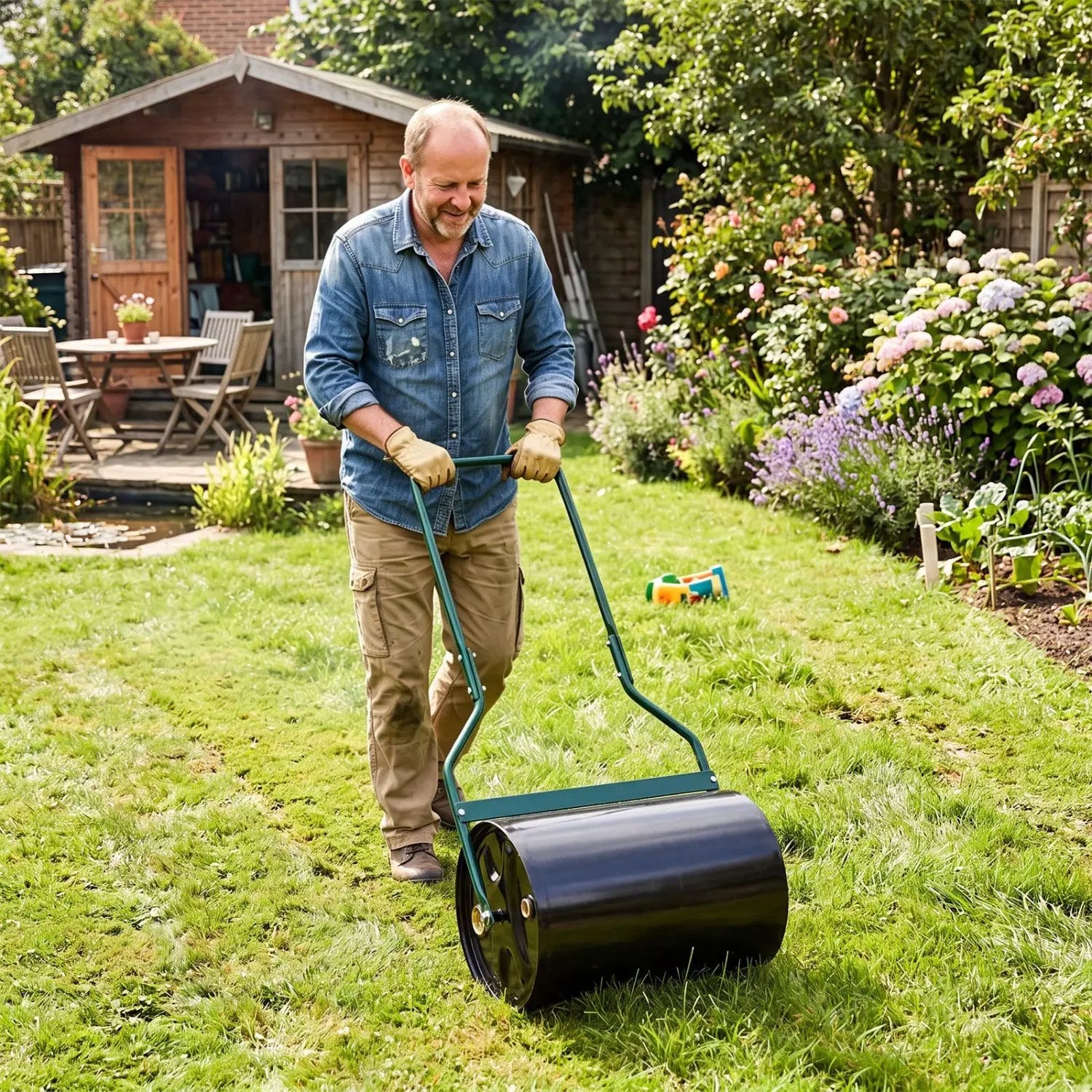 12 Gallon Lawn Roller with U-Shape Handle by DirectDeals