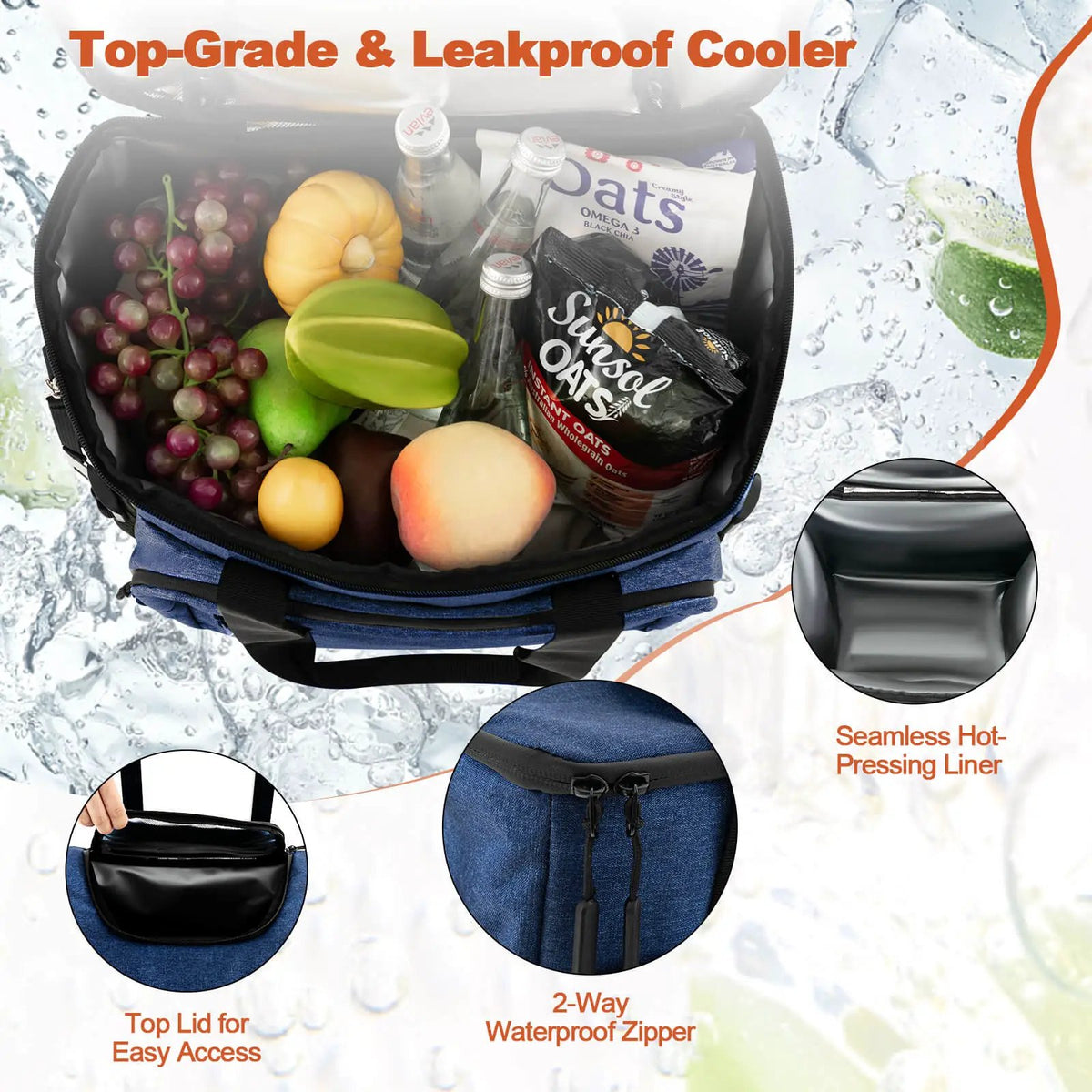 50-Can Large Leakproof Rolling Cooler with Detachable Bottom Plate by DirectDeals