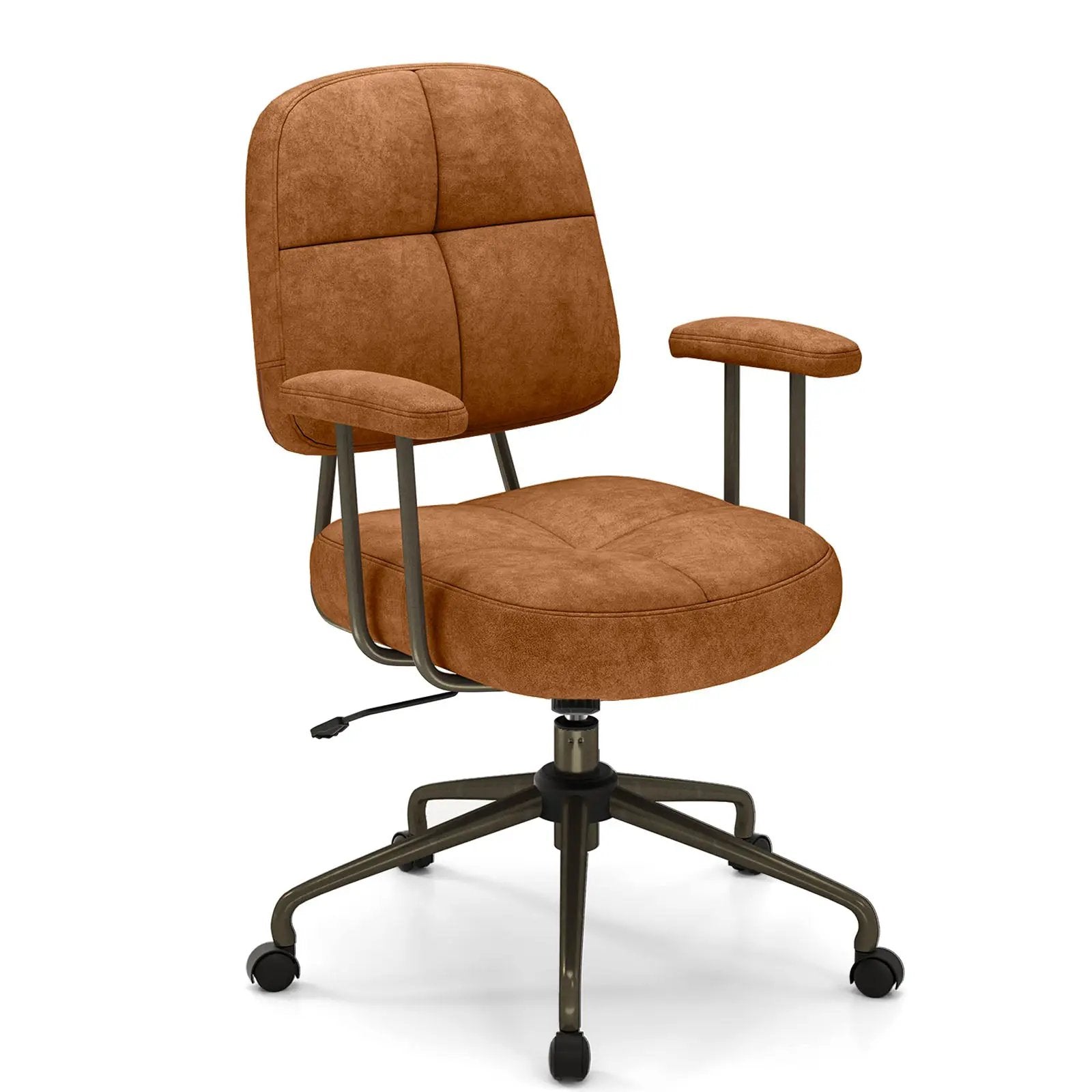 Leathaire Upholstered Task Home Office Chair with Cushioned Back by DirectDeals
