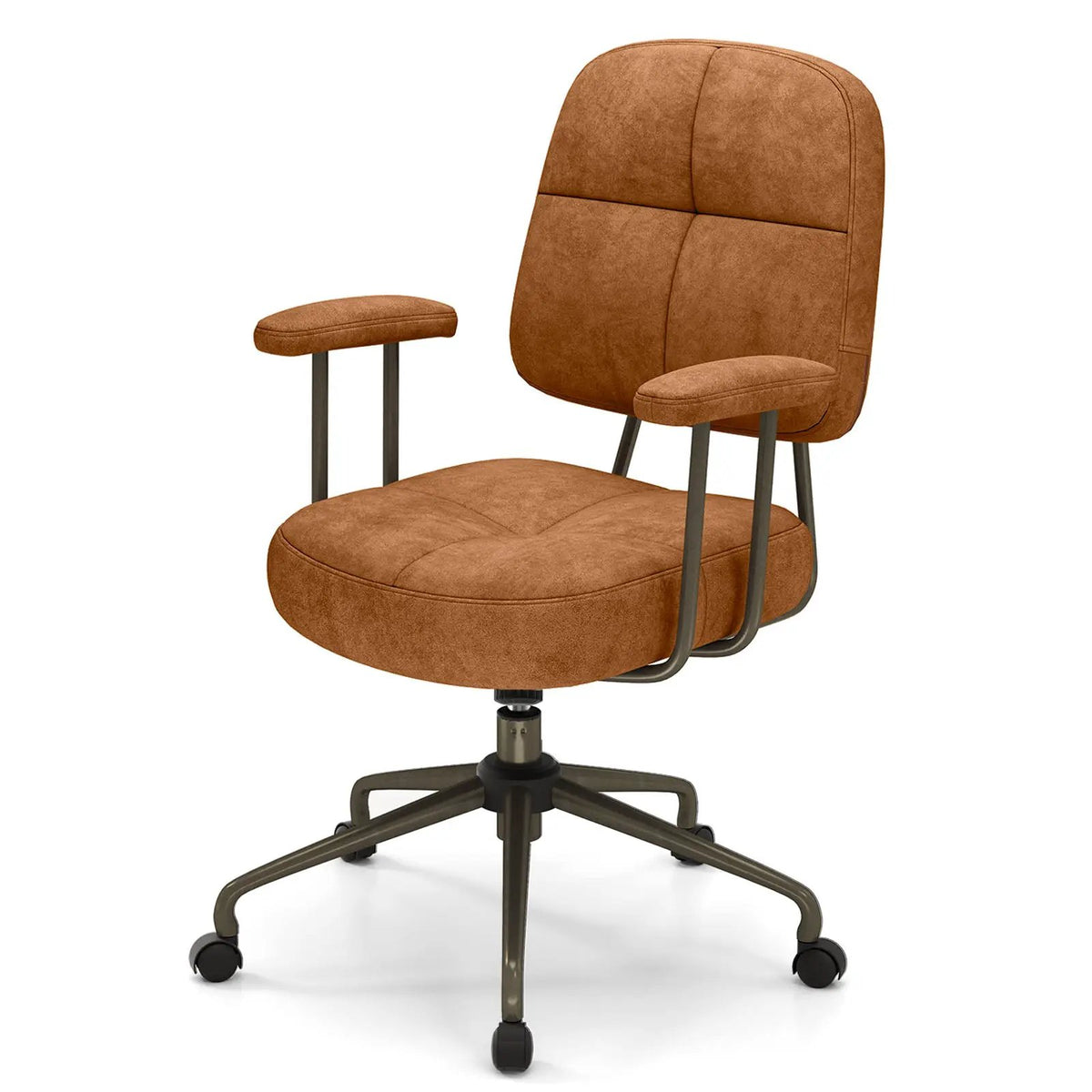 Leathaire Upholstered Task Home Office Chair with Cushioned Back by DirectDeals
