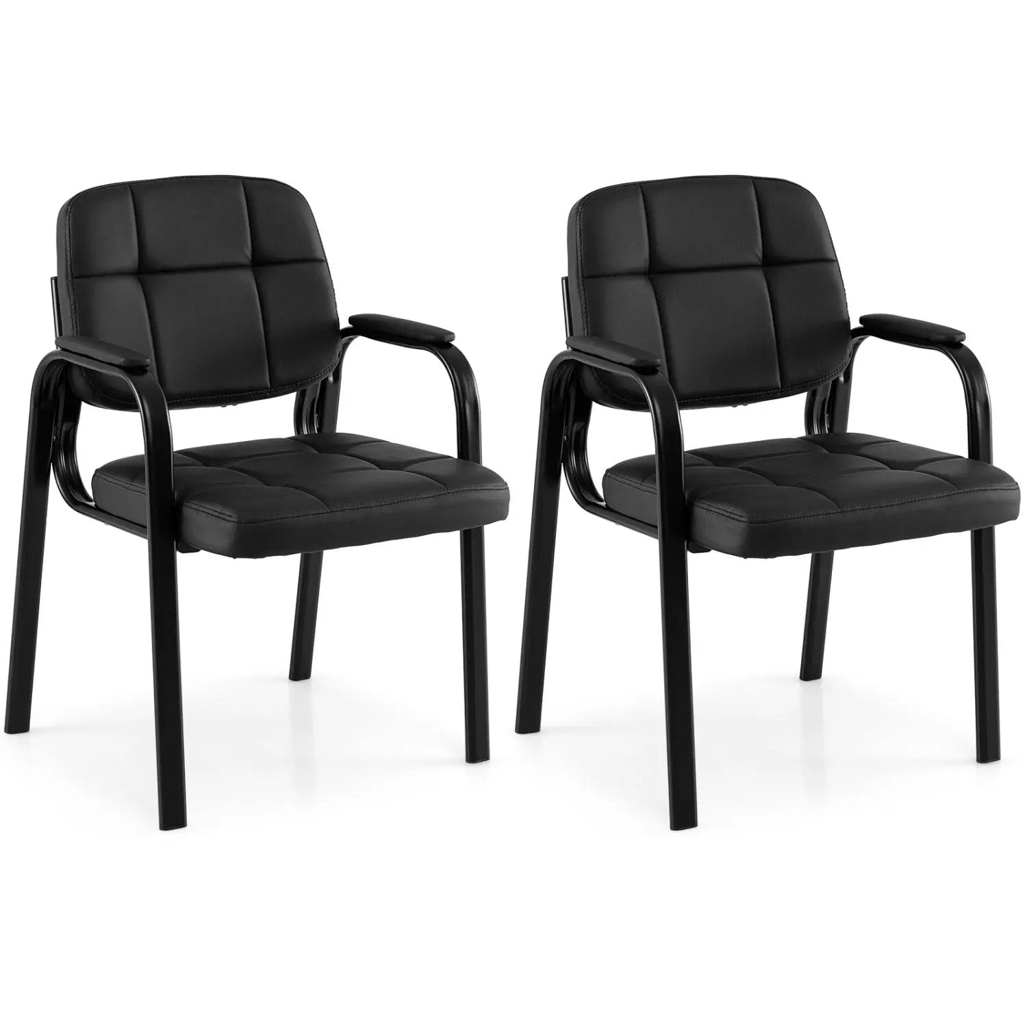 Leather Office Reception Chairs Waiting Room Guest Chairs Set of 4 by DirectDeals