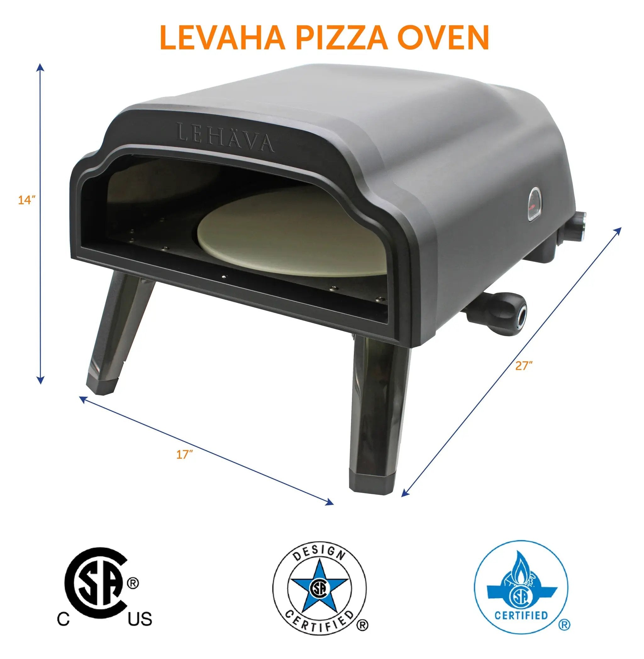 Flame King Outdoor Portable 14-inch Propane Pizza Oven Gas 360 Degree Rotating Stone by Flame King Products