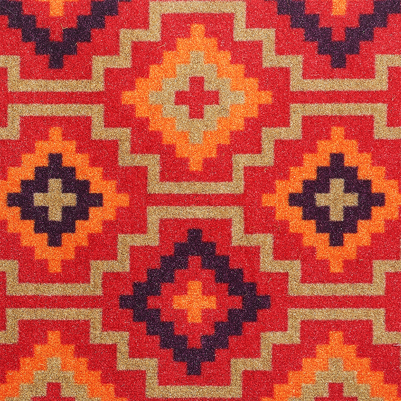 Lhasa Orange & Violet Performance Doormat – 18" x 30" Non-Slip, Nylon by Fab Habitat