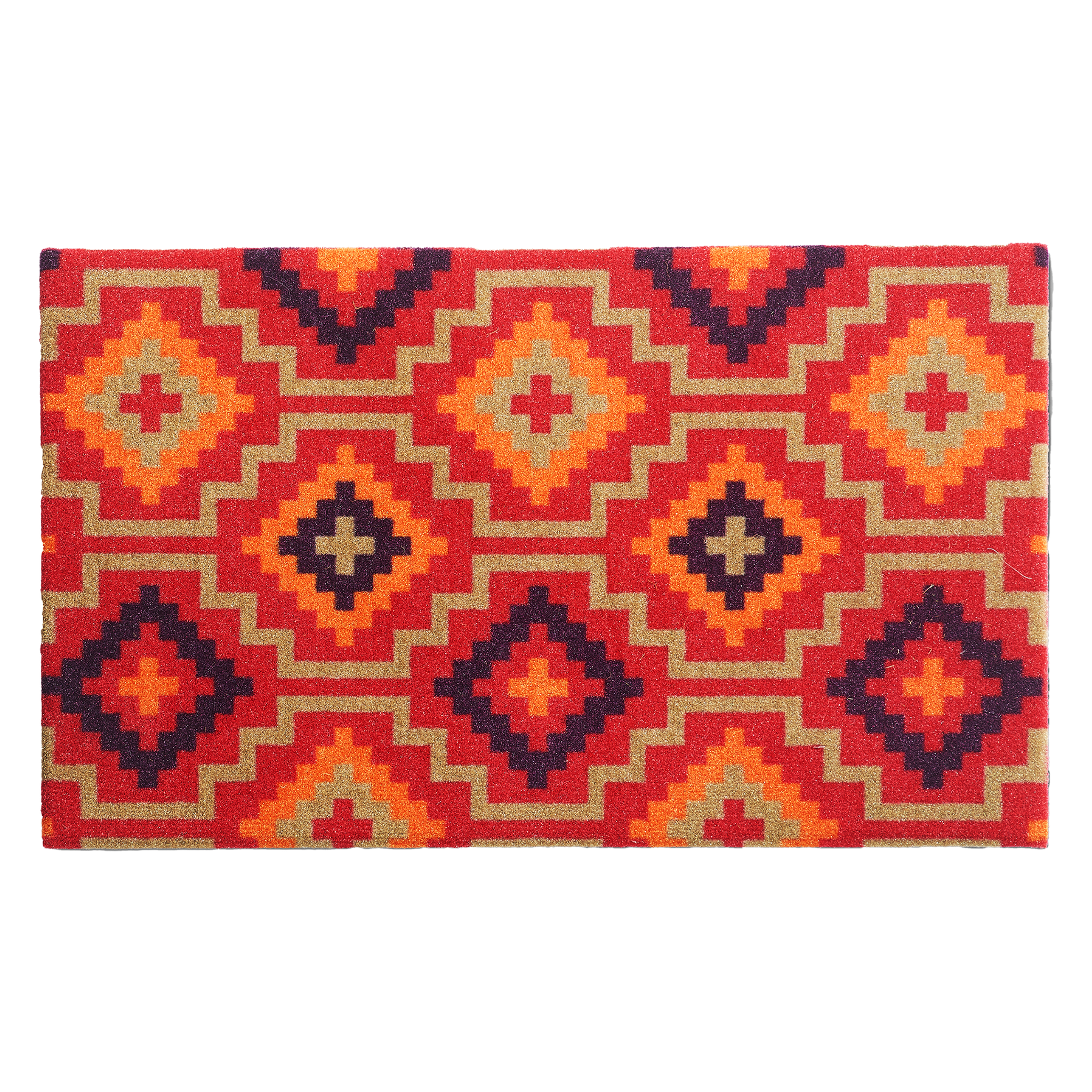 Lhasa Orange & Violet Performance Doormat – 18" x 30" Non-Slip, Nylon by Fab Habitat