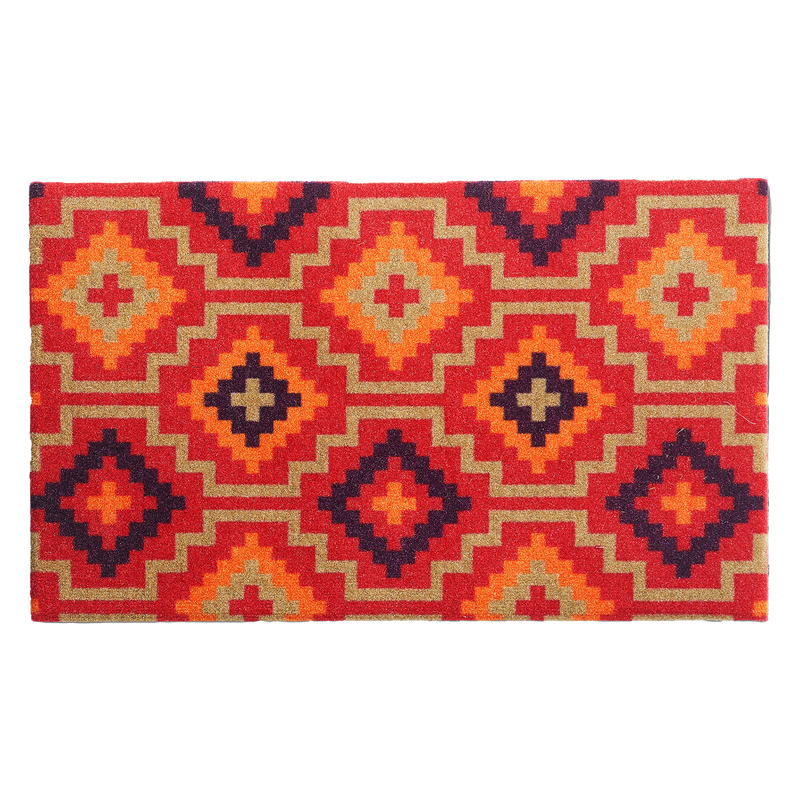 Lhasa Orange & Violet Performance Doormat – 18" x 30" Non-Slip, Nylon by Fab Habitat