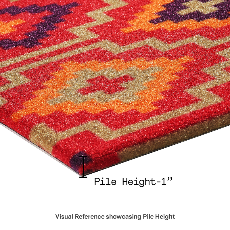 Lhasa Orange & Violet Performance Doormat – 18" x 30" Non-Slip, Nylon by Fab Habitat