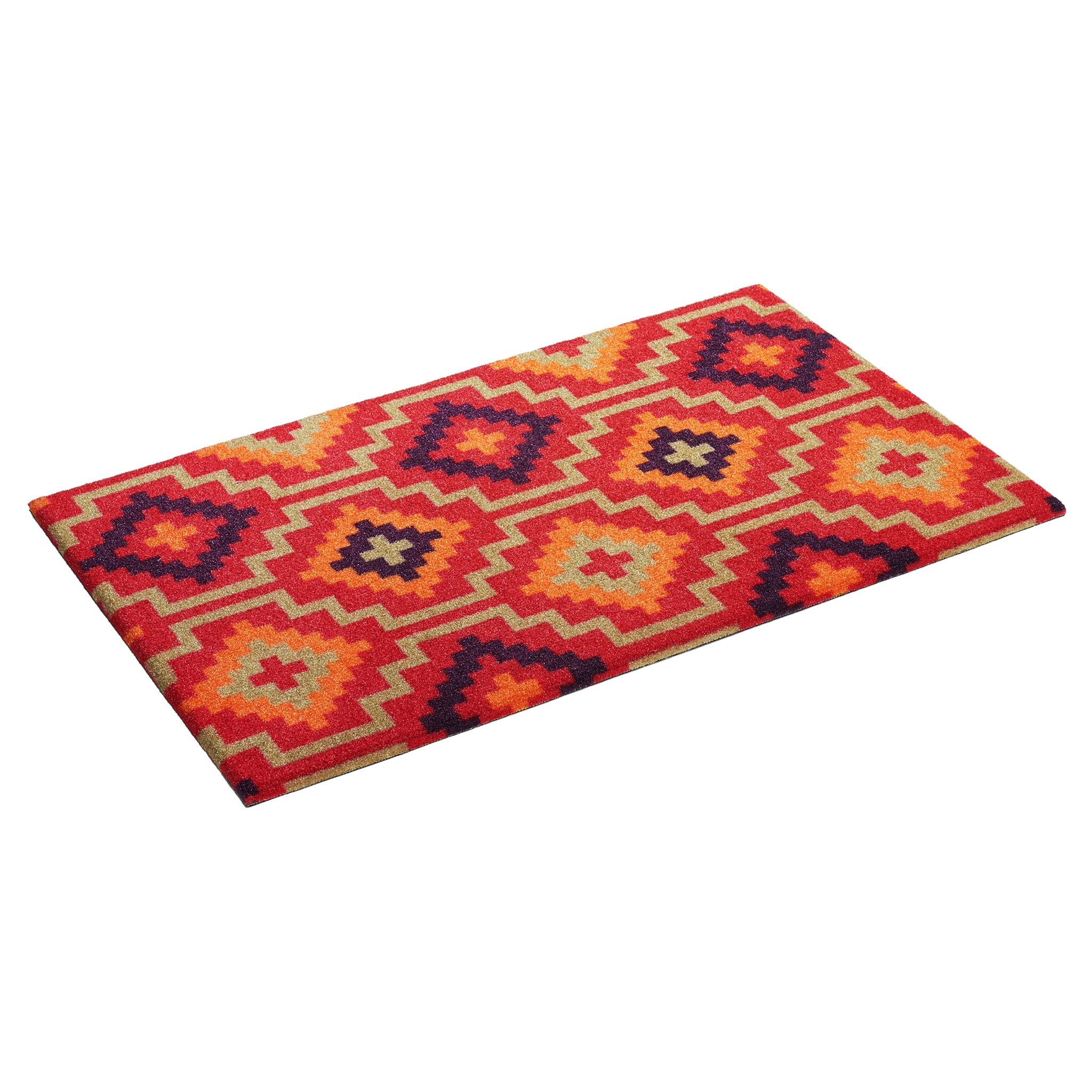 Lhasa Orange & Violet Performance Doormat – 18" x 30" Non-Slip, Nylon by Fab Habitat