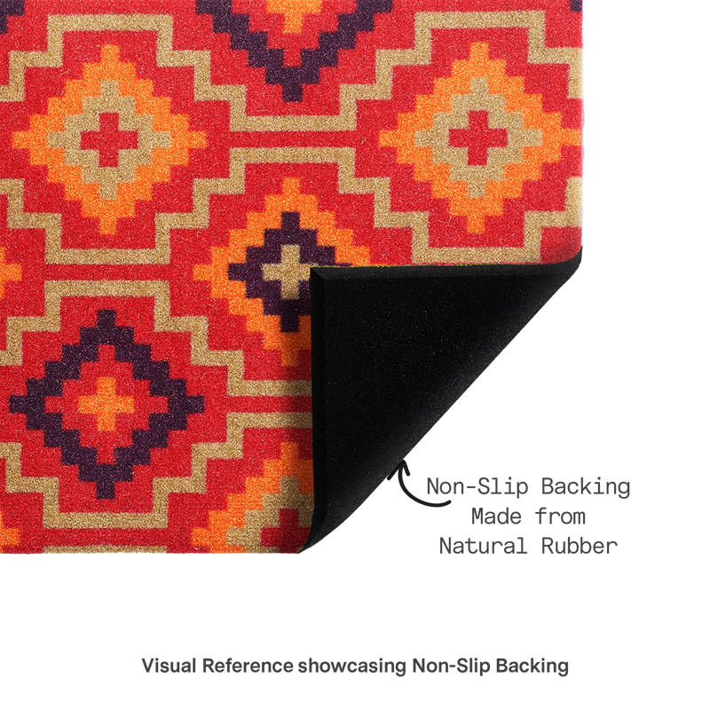 Lhasa Kilim - Red Coir Doormat by Fab Habitat