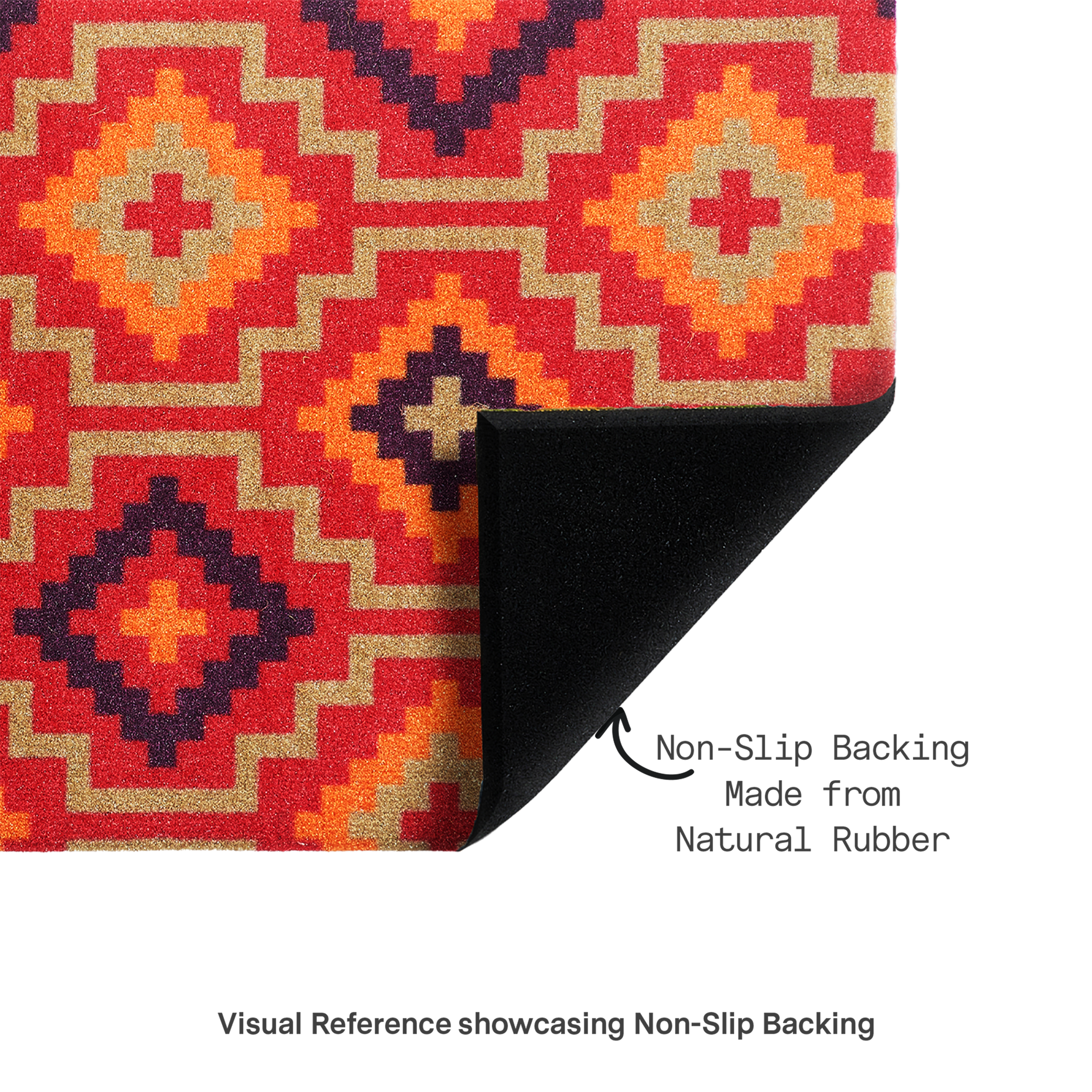 Lhasa Orange & Violet Performance Doormat – 18" x 30" Non-Slip, Nylon by Fab Habitat