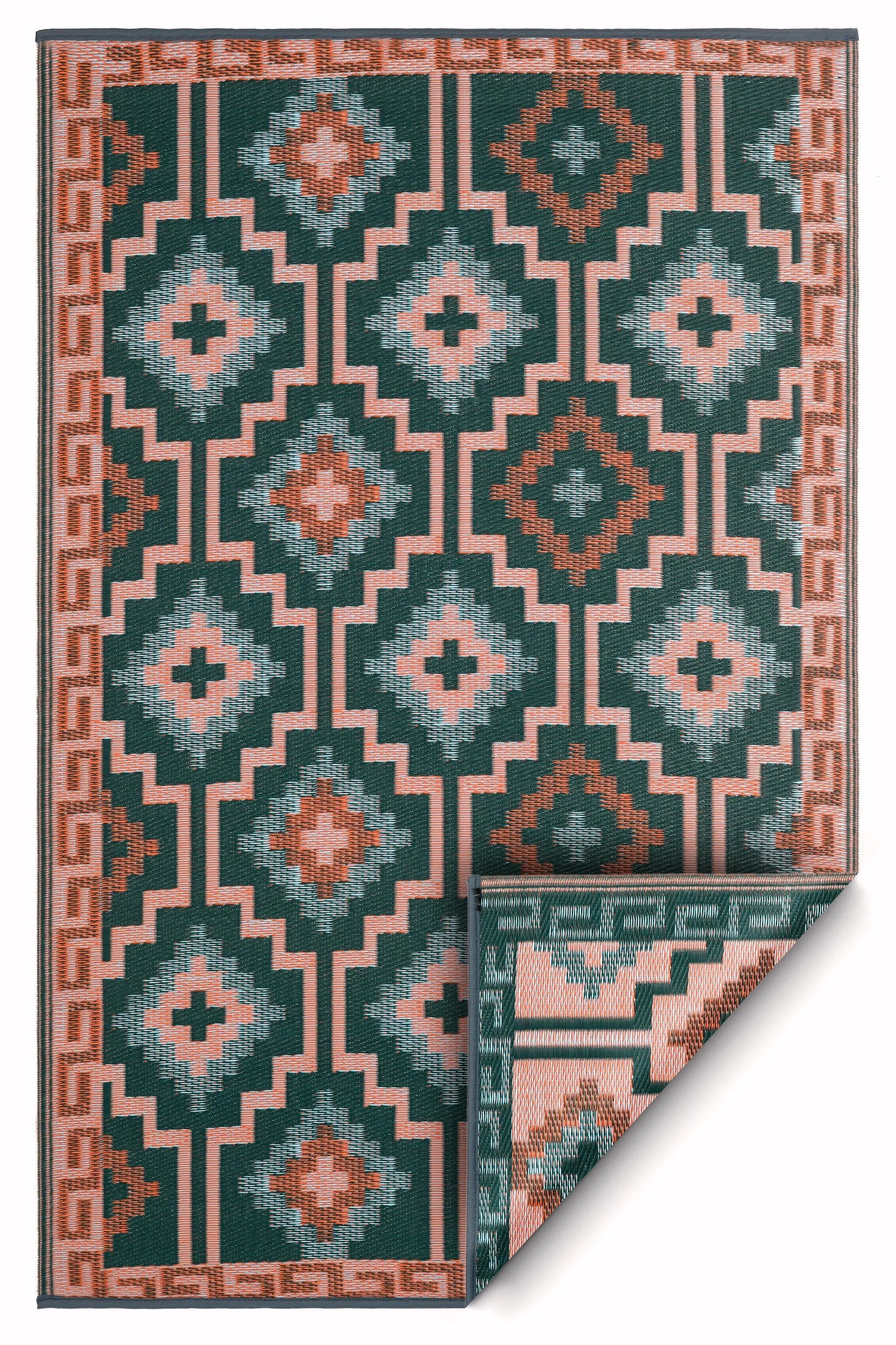 Lhasa - Green Outdoor Rug for Patio by Fab Habitat