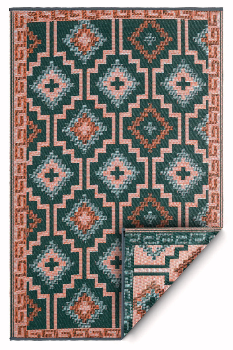 Lhasa - Green Outdoor Rug for Patio by Fab Habitat