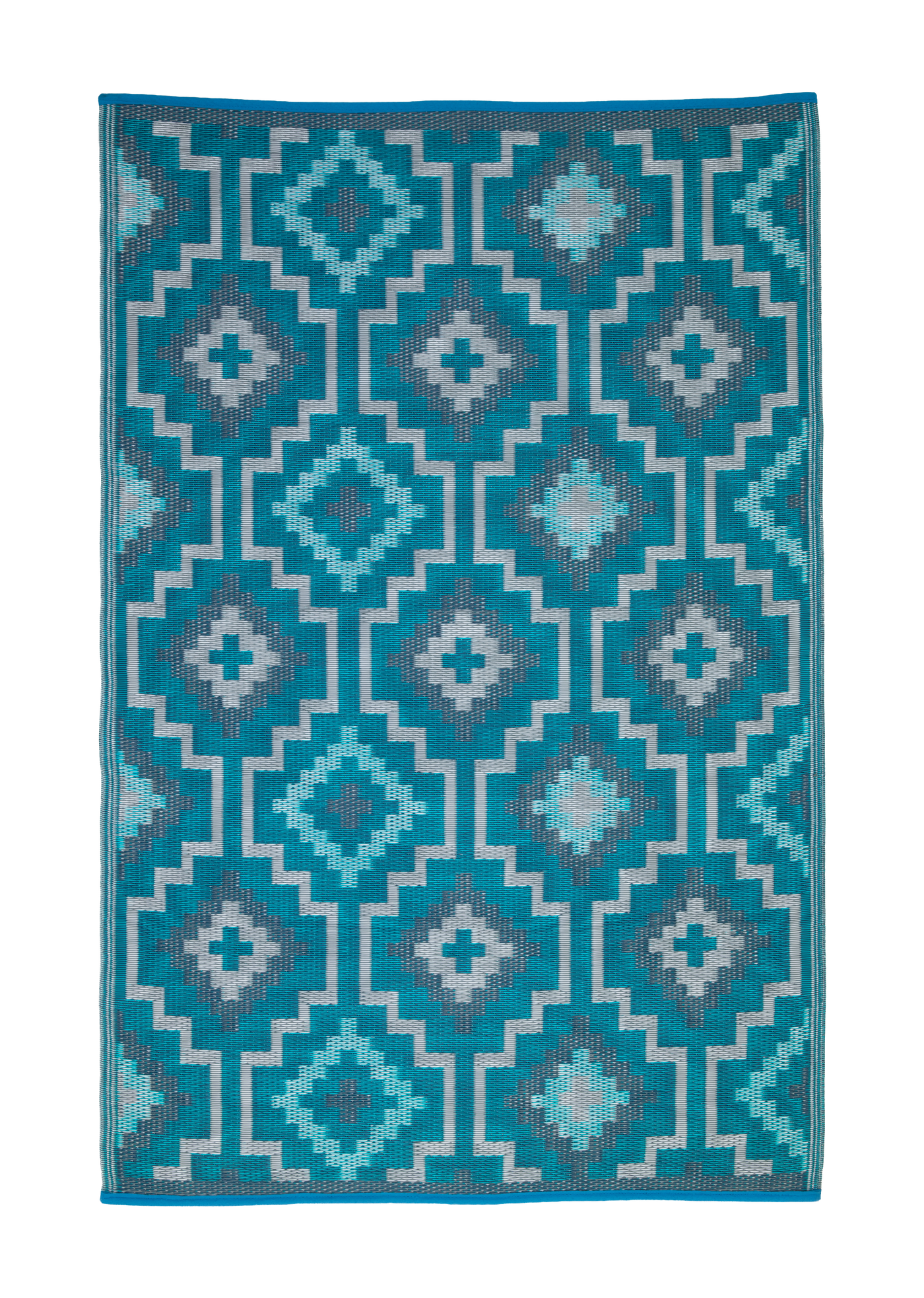 Lhasa - Teal Outdoor Rug for Patio FINAL SALE by Fab Habitat