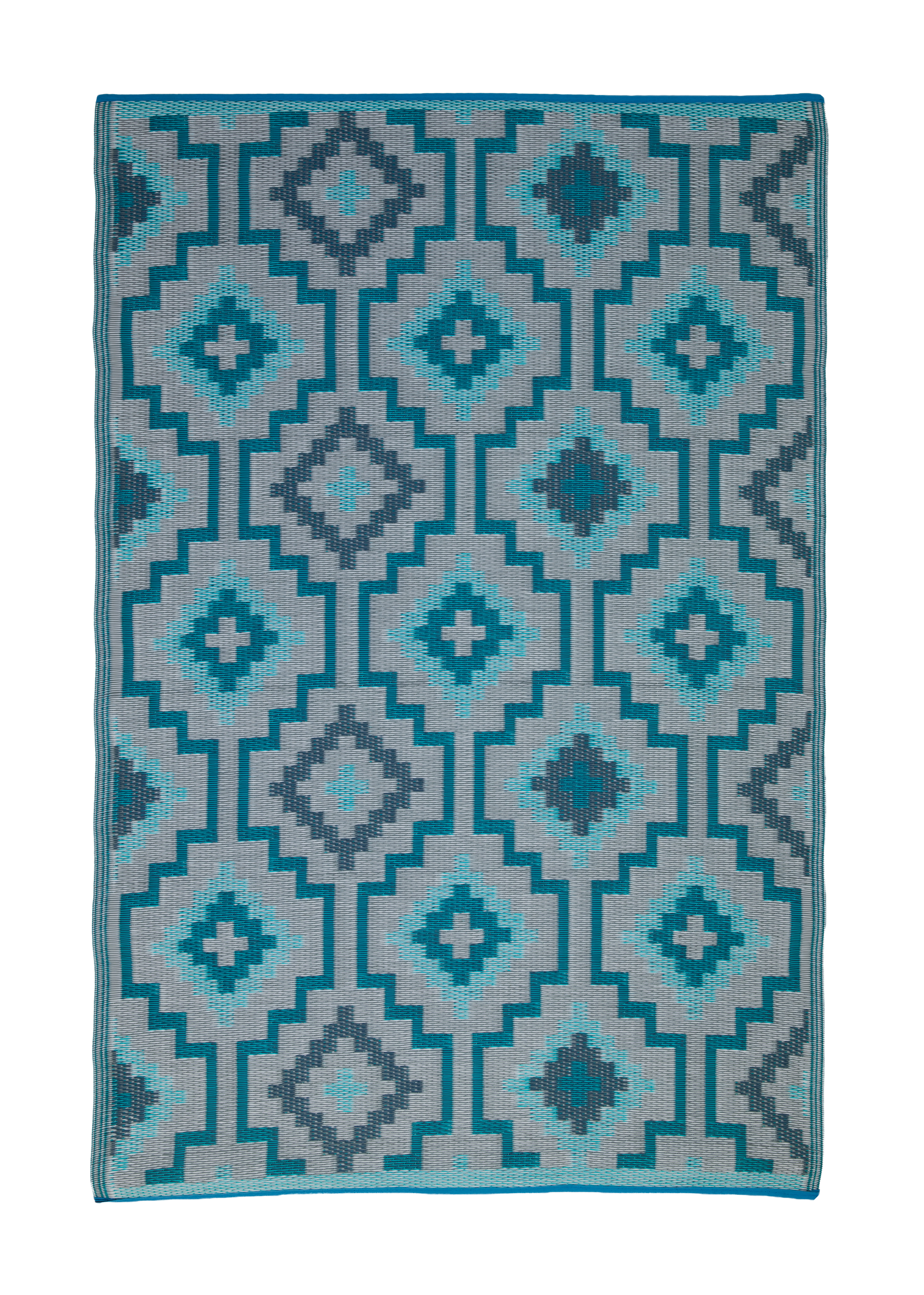 Lhasa - Teal Outdoor Rug for Patio FINAL SALE by Fab Habitat