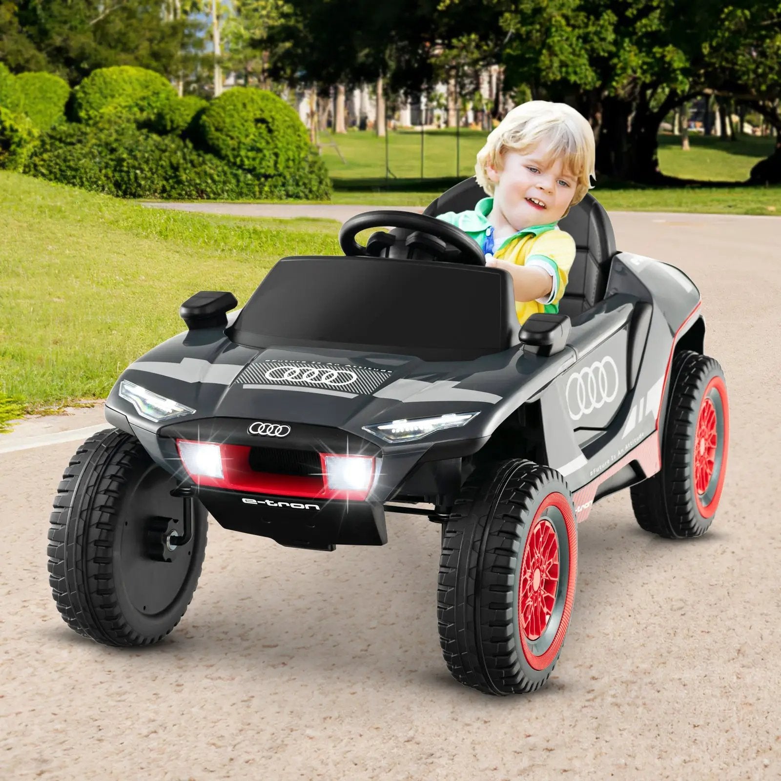Licensed Audi Kids Ride On E-tron Racing Car-Gray by DirectDeals
