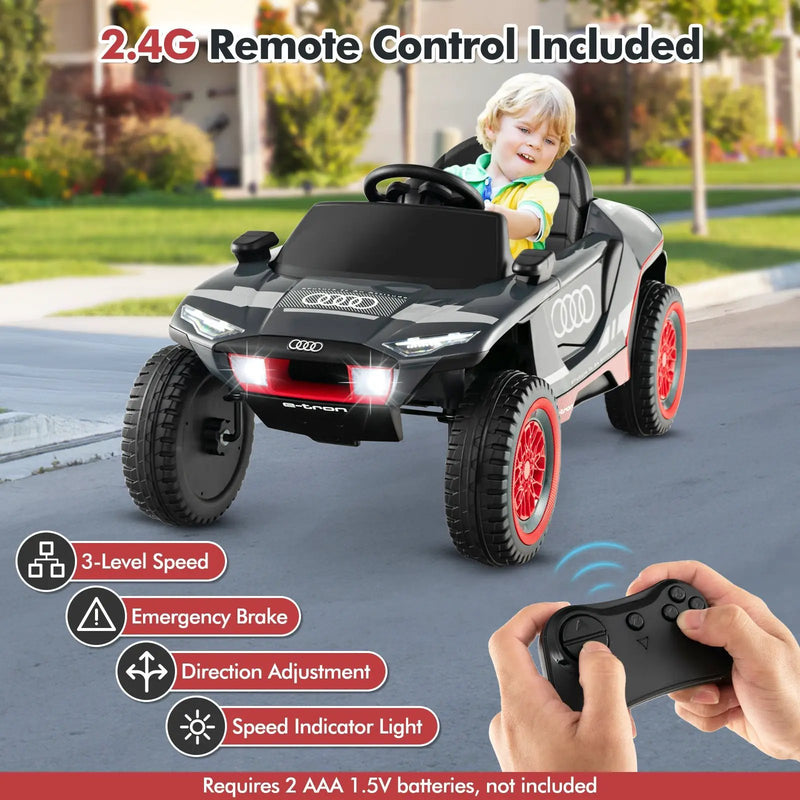 Licensed Audi Kids Ride On E-tron Racing Car-Gray by DirectDeals
