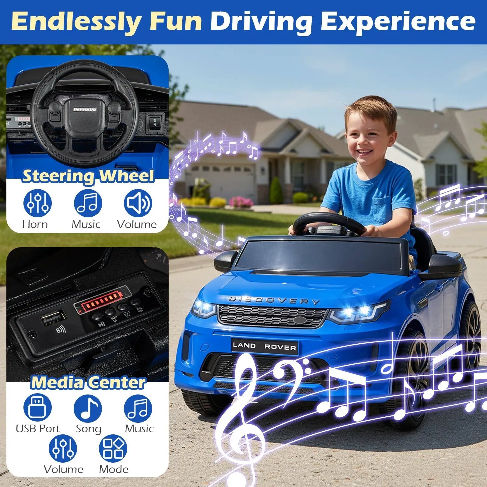 Licensed Land Rover Kids Ride on Car 12V Battery Powered Kids Electric Car by DirectDeals